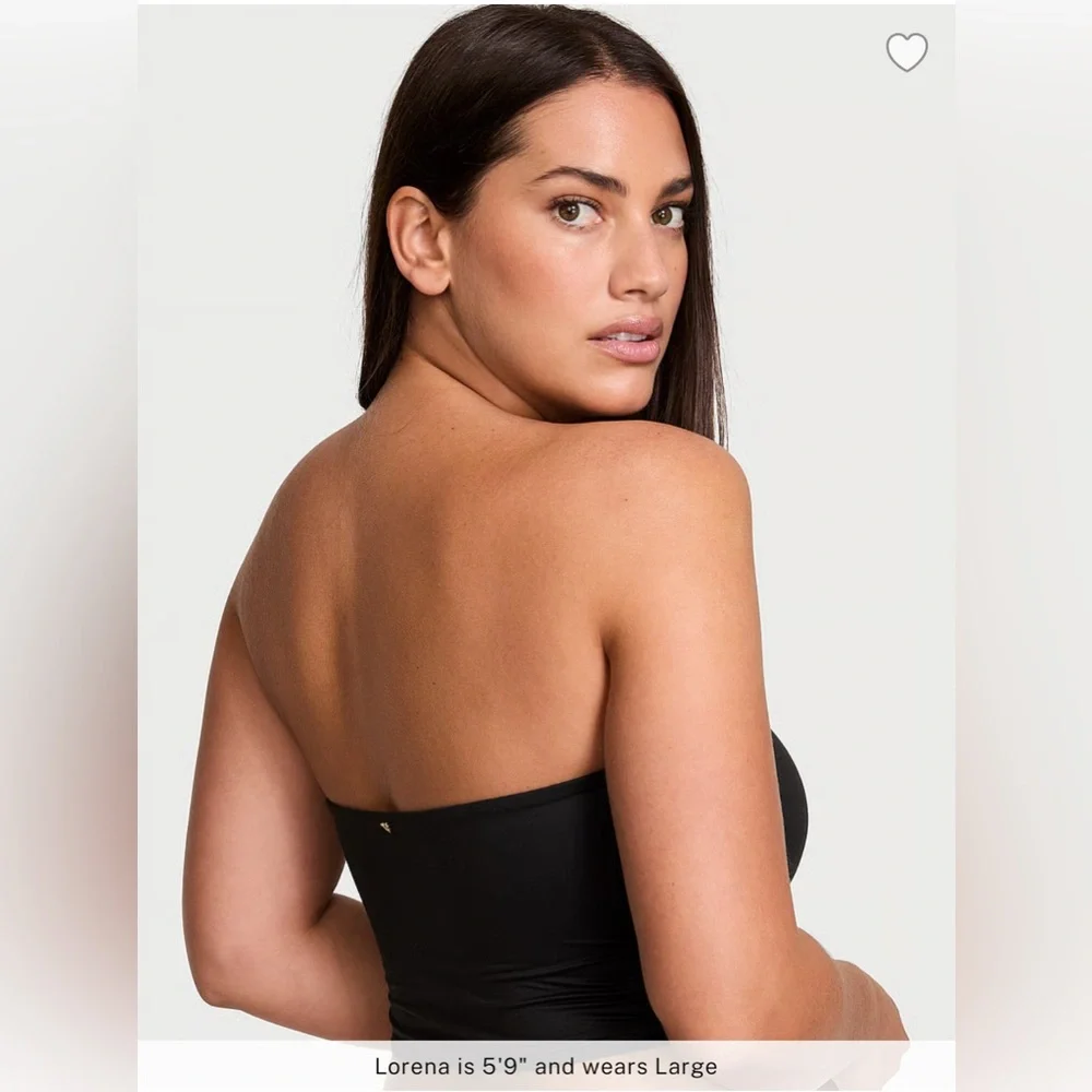 🆕 R BODYWEAR BY VICTORIA'S SECRET WITH FEATHERSOFT INNOVATION TUBE TOP BLACK M - Picture 2 of 11